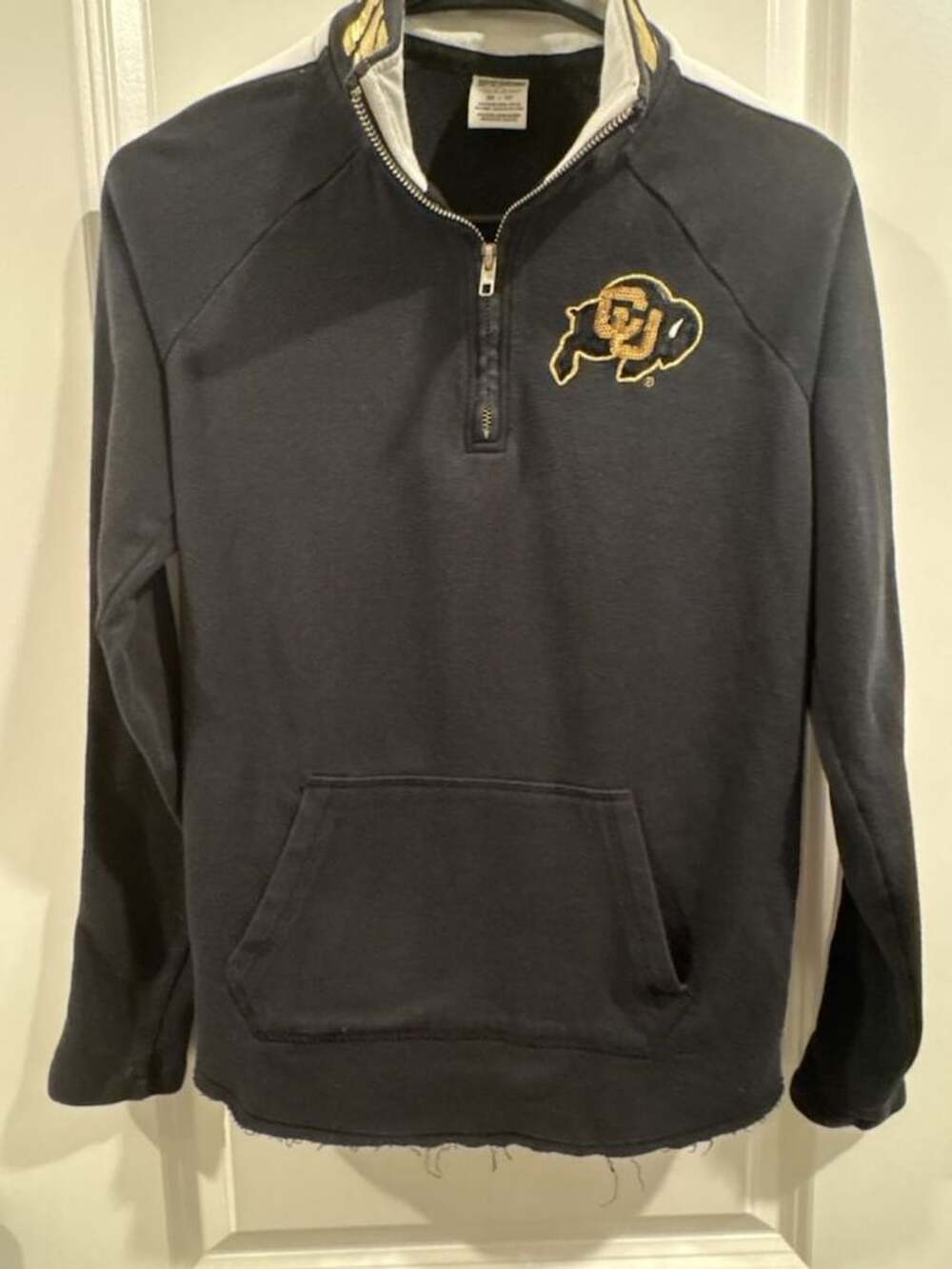 Victoria's Secret PINK Colorado Buffaloes Quarter-Zip Sweatshirt Size XS Black